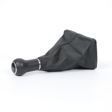 Staubschutzhülle für Schaltknauf und Fahrerkabine schwarz mit silberner Kappe 5 Gänge, ein Satz.
