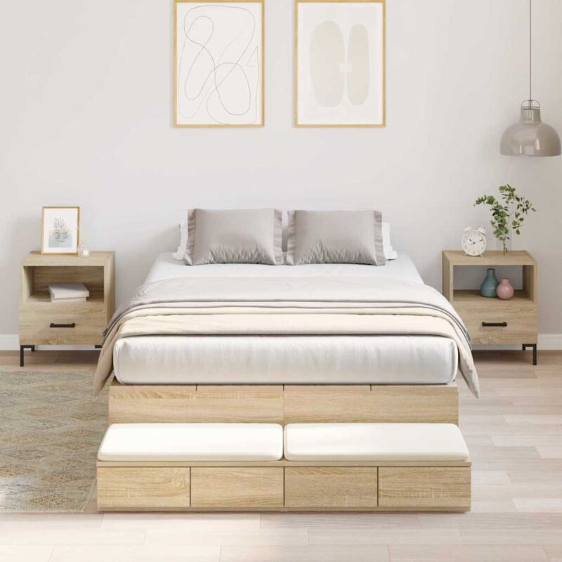 Bett Mit Stauraum Mit Tür Sonoma Eiche 226.5 X 120 X 31.5 Cm Vidaxl