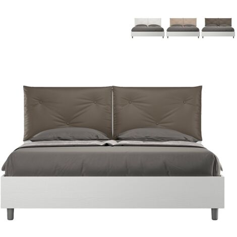 Stauraum-Doppelbett 160x190cm Egos Appia Holzkissen  Farbe: Braun - Version: Standardmodell