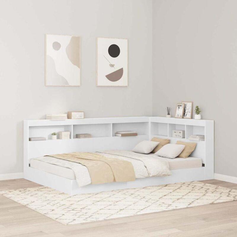 Stauraum-kopfteil Mit Regal Weiß 120 Cm Holzwerkstoff Vidaxl
