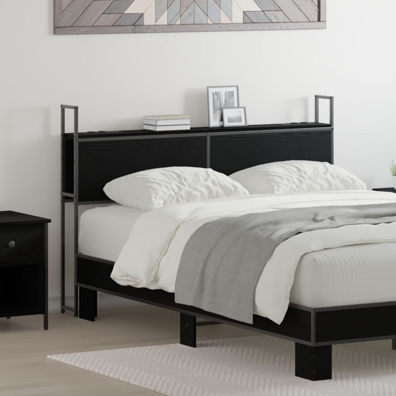 Stauraum-kopfteil Schwarze Eiche 135 Cm Holzwerkstoff Vidaxl