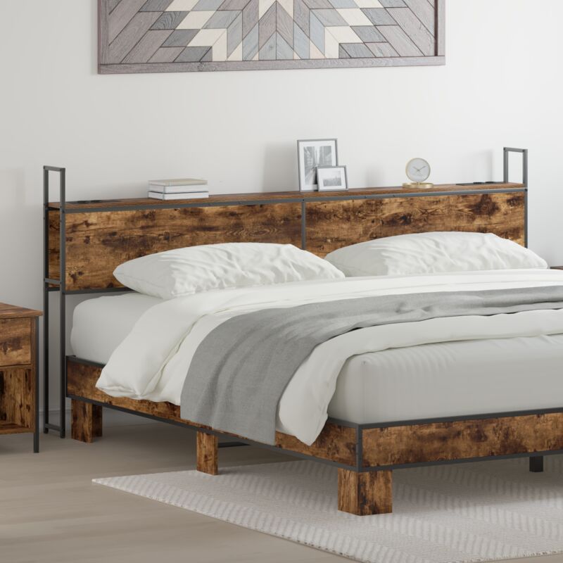 Stauraum-kopfteil Räuchereiche 200 Cm Holzwerkstoff Vidaxl