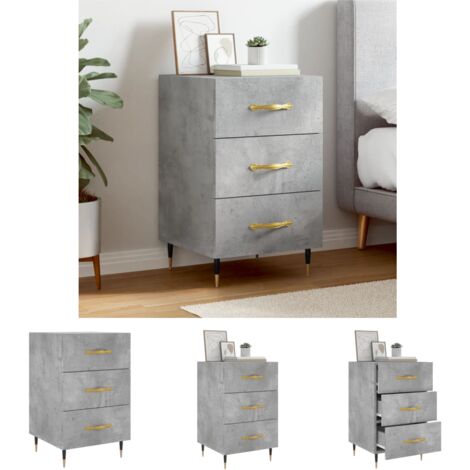 Stauraum - vidaXL Nachttisch Betongrau 40x40x66 cm Holzwerkstoff - Schubladen