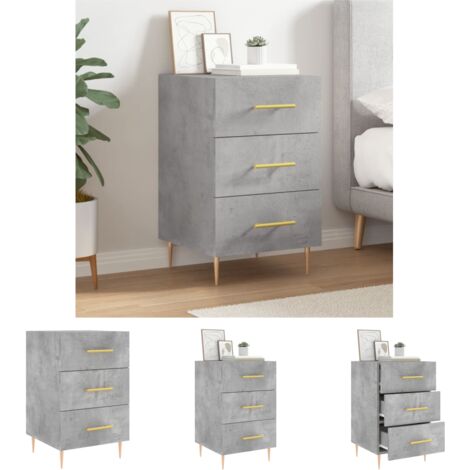 Stauraum - vidaXL Nachttisch Betongrau 40x40x66 cm Holzwerkstoff - Schubladen