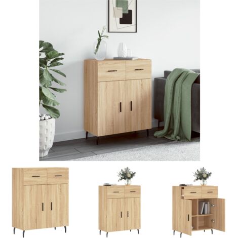 Stauraum - vidaXL Sideboard Sonoma-Eiche 69,5x34x90 cm Holzwerkstoff - Stabile Platte