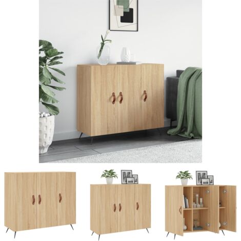 Stauraum - vidaXL Sideboard Sonoma-Eiche 90x34x80 cm Holzwerkstoff - Holzschrank