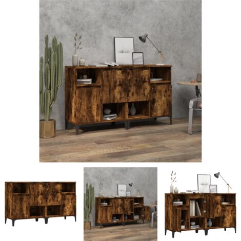 Stauraum - vidaXL Sideboards 2 Stk. Räuchereiche 60x35x70 cm Holzwerkstoff - Dekoration