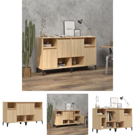 Stauraum - vidaXL Sideboards 2 Stk. Sonoma-Eiche 60x35x70 cm Holzwerkstoff - Wandhalterung