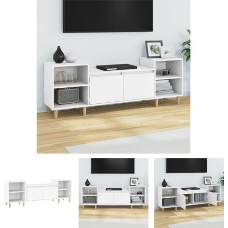 Stauraum - vidaXL TV-Schrank Weiß 160x35x55 cm Holzwerkstoff - Wandhalterung