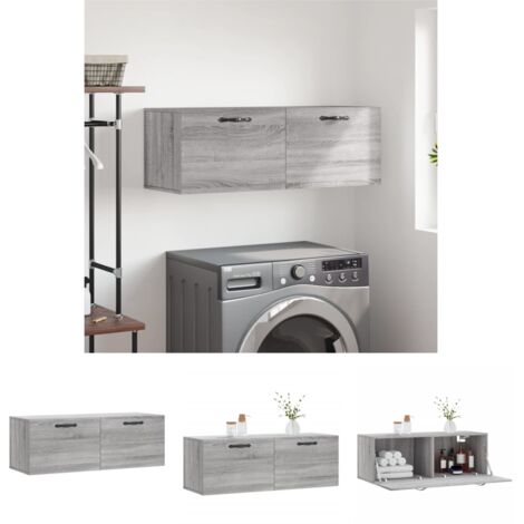 Stauraum - vidaXL Wandschrank Grau Sonoma 100x36,5x35 cm Holzwerkstoff - Dekor