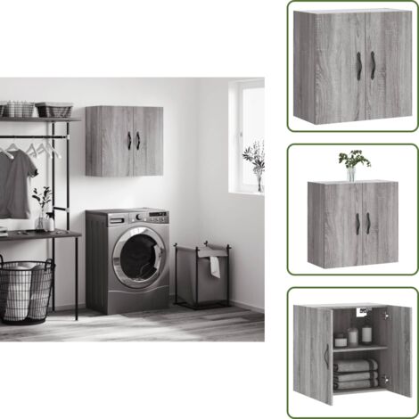 Stauraum - vidaXL Wandschrank Grau Sonoma 60x31x60 cm Holzwerkstoff - Dekoration