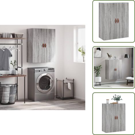 Stauraum - vidaXL Wandschrank Grau Sonoma 69,5x34x90 cm - Schrank für Wohnzimmer
