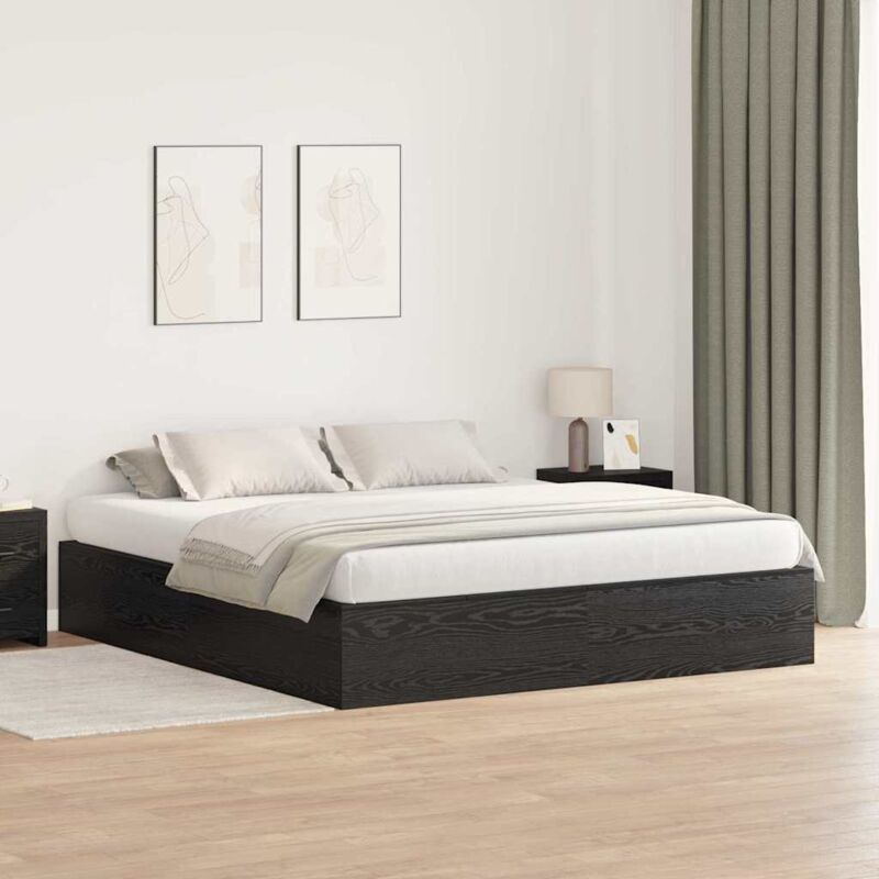 Bettgestell Schwarze Eiche 200 X 200 X 31.5 Cm Holzwerkstoff Vidaxl