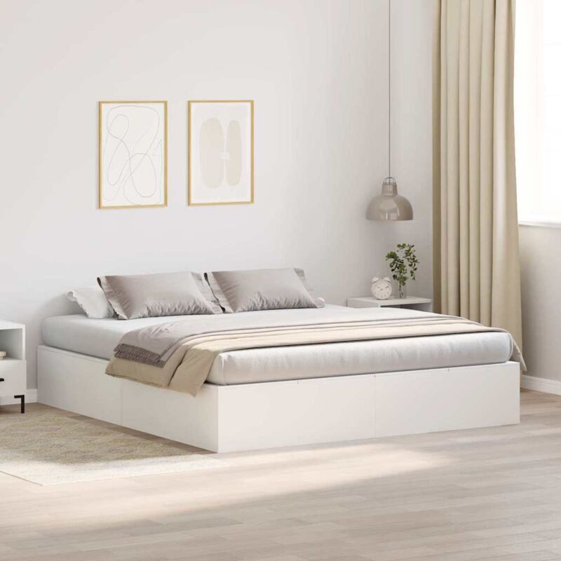 Bettgestell Mit Stauraum Weiß 180 X 200 Cm Holzwerkstoff Vidaxl