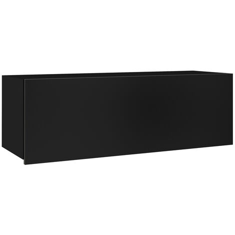 Stauraumschrank mit Klappe in schwarz Hochglanz CAIRNS-132, B/H/T ca. 105/35/32 cm