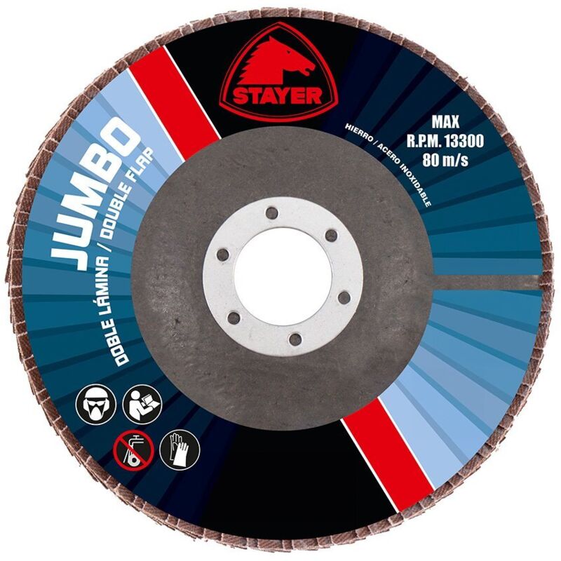 Stayer Iberica - stayer Disco de doble lámina 'Procer' grano 120 para corte en seco de acero y materiales ferrosos (13300 rpm) Ø115xØ22mm