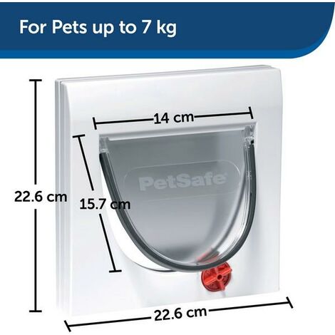 Staywell Cat Door 4 Way with Fixed Tunnel White - 3827