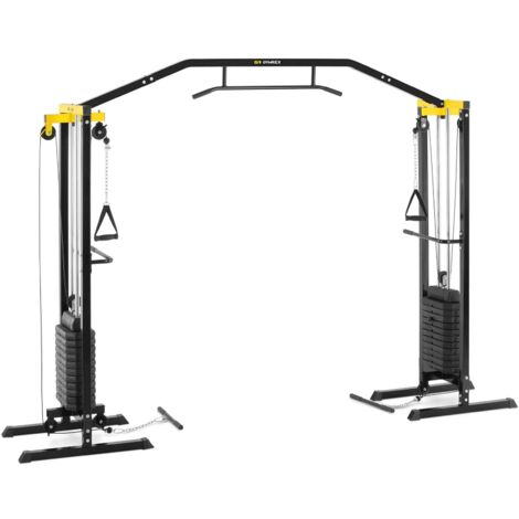 HOMCOM Stazione da Fitness Barra per Trazioni Power Tower Pieghevole  Altezza Regolabile 180-230cm Max. carico 120kg