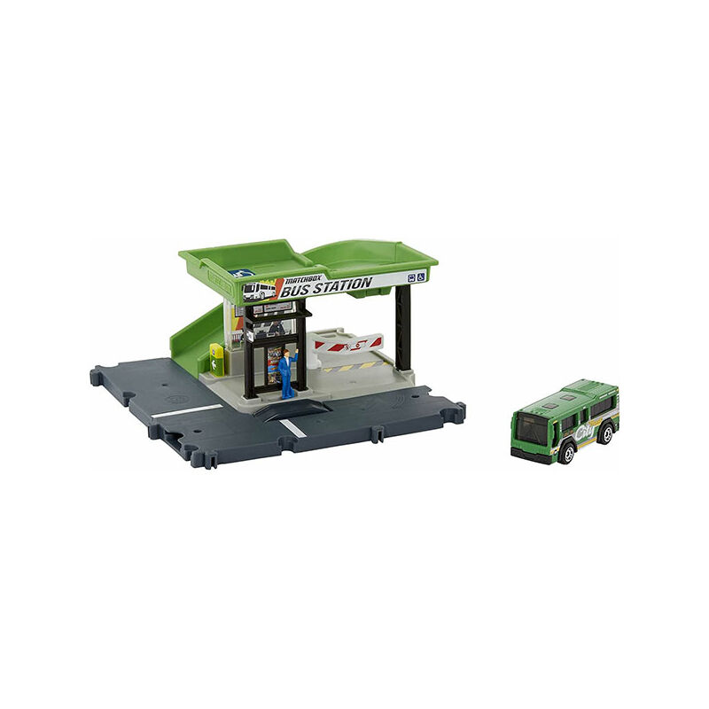 Image of Mattel - stazione degli autobus matchbox mini play set