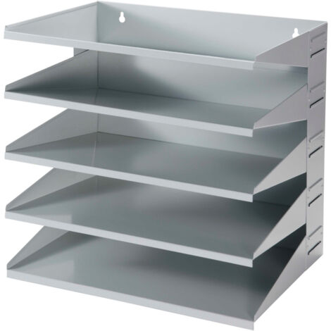 Stazione di ordinamento con 5 scomparti H330xL360xP250mm in acciaio blu chiaro