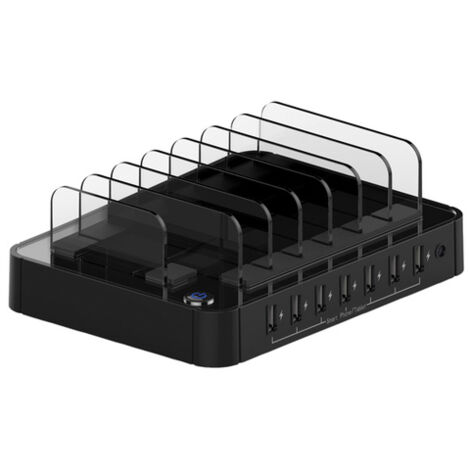Stazione di Ricarica USB Roline 19.07.1051 con 7 Porte USB, Corrente di Uscita Massima 2400 mA, Adattatore da Parete