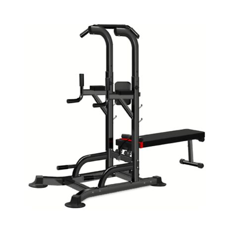 HOMCOM Stazione Fitness Multifunzione Professionale per Allenamento a Casa,  Acciaio 150x110x210cm Nero