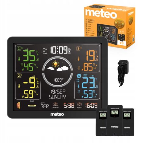 STAZIONE METEO CON DCF METEO SP301 IGROMETRO BAROMETRO 3 SENSORI
