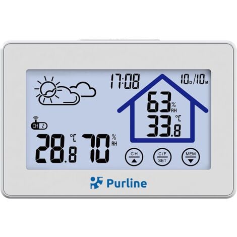 Stazione meteo con touch screen e sensore esterno PURLINE WS07N