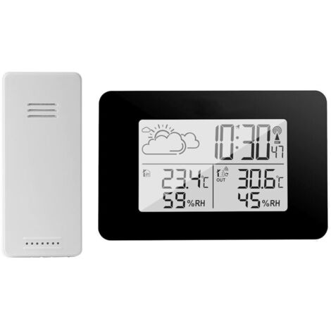 Stazione meteorologica wireless Tigrezy con sensore esterno, termometro e igrometro digitali per interni ed esterni - Previsioni del tempo, sveglia, retroilluminazione per camera da letto