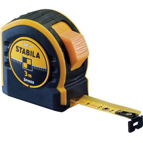 STB17736 - Flessometro 3 m 16 mm, mod. BM 40, ABS, clip metallica, nastro giallo con vernice in poliammide, Classe II, scala graduata su entrambi i lati