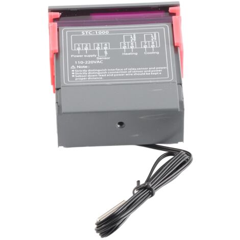 STC-1000 Digitaler Allzweck-Temperaturregler, Kühl- und Heizthermostat mit NTC-Sensor für Homebrewing Brew Fermenter Kühlschrank Inkubator Gewächshaus(AC110220V)