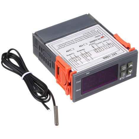 STC-1000 Regulateur De Temperature Numerique, Chauffage Refroidissement Thermostat Centigrade, Avec Capteur