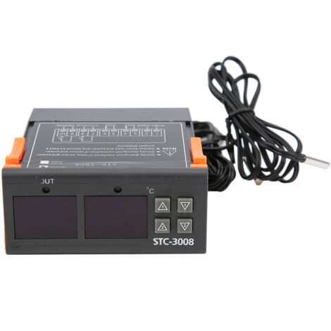 STC-3008 Digitalthermostat mit zwei Displays und NTC-Sonde, 12-V-DC-Temperaturregler