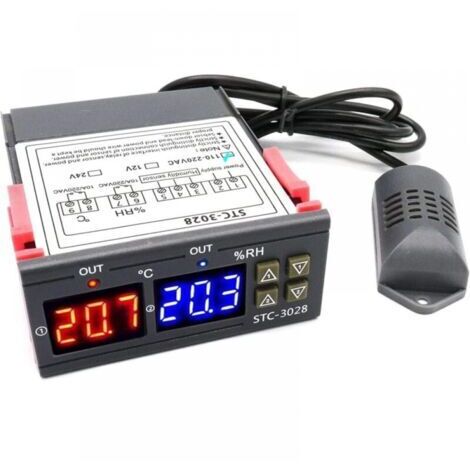 STC-3028 Numérique Température Humidité Contrôleur 110-220 V Thermostat Humidificateur avec Sonde de Capteur D'humidité Capteur pour Chauffe-Eau Réfrigérateur
