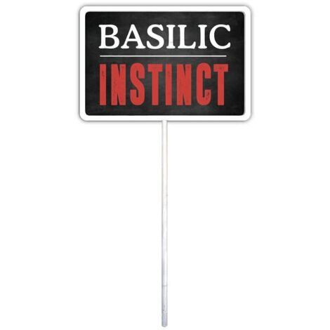 STC Plaque Décorative Métal Jardin à Planter - Basilic Instinct - 22.5 x 12 cm