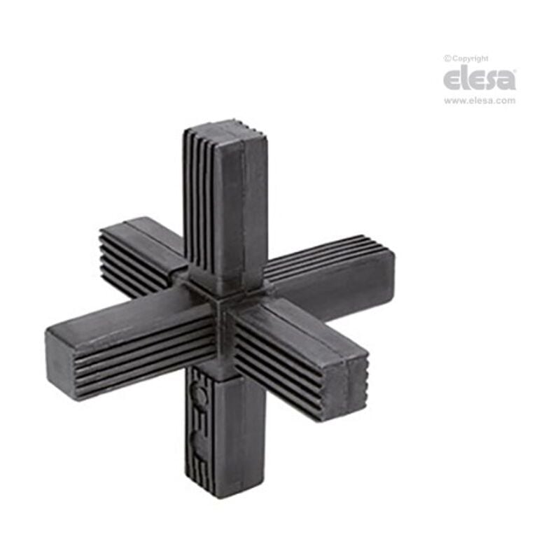 Stc Square Tube Connectors Technopolymer and Steel Tridimensional Six-way - Elesa