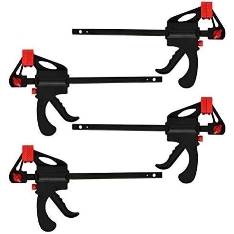 Image of 4-teiliges Einhand-Zwingen-Set für Schreinerarbeiten, Holzbearbeitungswerkzeug-Set