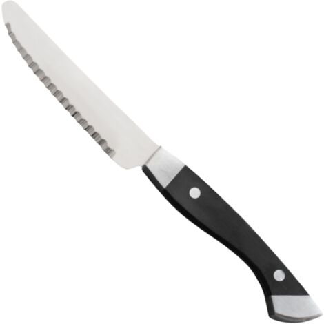 Steakmesser mit Wellenschliff, Griff aus Edelstahl, POM, Länge 130 mm - Hendi 841082