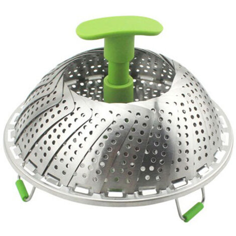 Steam Basket Stainless Steel Folding Vegetable Steam Basket with ABS Handle for Veggie Fish Seafood Cooking Steam Basket
