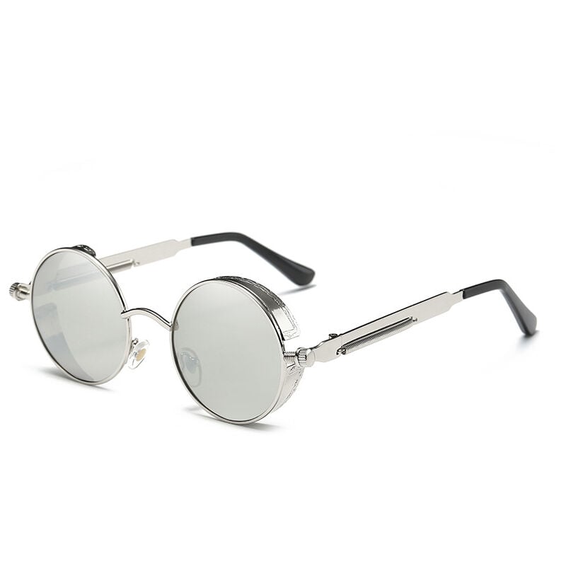 Steampunk-sonnenbrille Herren Zirkular Polarisierte Sonnenbrille Retro Retro Hippie Sonnenbrille Damen Metallrahmen