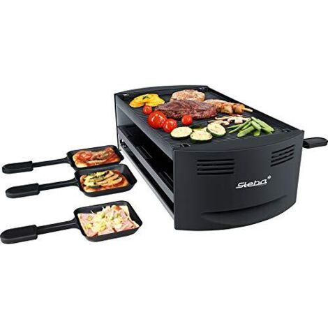 Steba RC 6 Bake & Grill: Forno multifunzione con piastra per pizza, raclette e funzione grill, con due spirali di riscaldamento e supporto inferiore per cottura uniforme