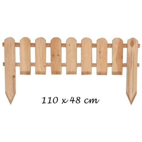 Steccato 110x48 Bordura in Legno da Giardino per Recinzione Staccionata Recinto - Opzioni 4 Pezzi