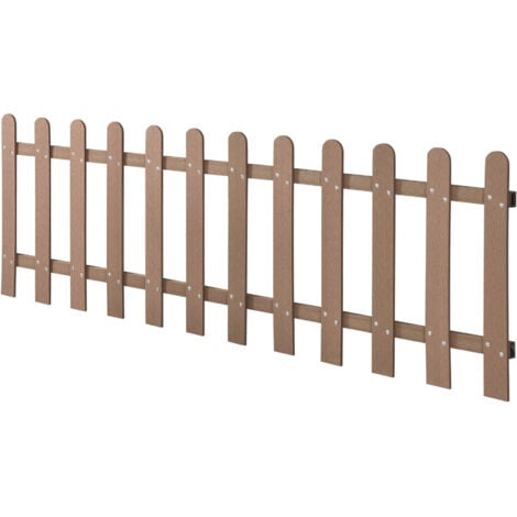 Steccato per Giardino Recinzione a 12 Doghe in WPC 200 x 60 cm - Marrone NEU.HOLZ