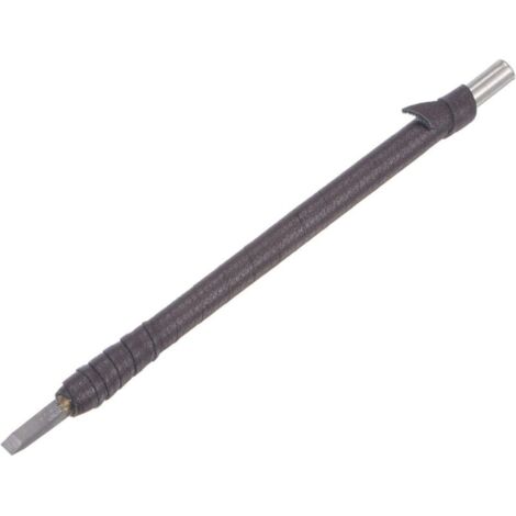Stechbeitel für Holzbearbeitung, 4 mm Wolframkarbid, flache Spitze, 150 mm Länge, mit Ledergriff