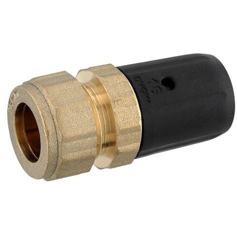 Steck-Übergang 16 x 2 mm MV-Rohr auf 15 mm Kupferrohr Schraubanschluss