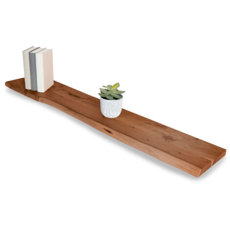 Steckboard mit Baumkante Wandregal Akazie massiv nussbaum lackiert 130 x 20 Amanda