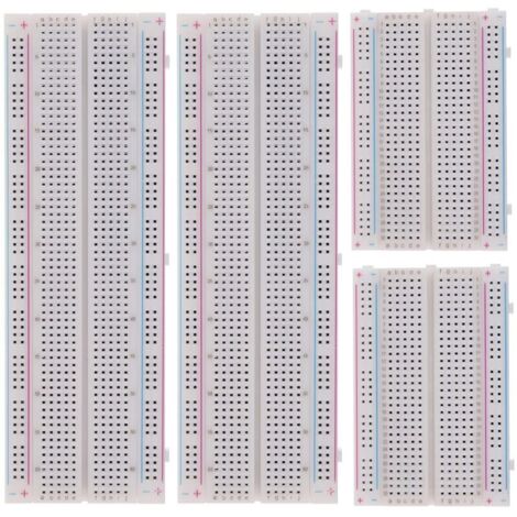 Steckbrett-Set Nahtloses Steckbrett 2 Stück 830 Befestigungspunkte & 2 Stück 400 Befestigungspunkte & 126 Stück flexible Steckbrett-Jumperdrähte (3 Werte, 130 Stück)