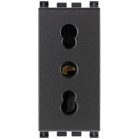 Steckdose 2P+E 16A Italienischer Standard Zivil Serie Vimar Arkè Grau Cod. 19203