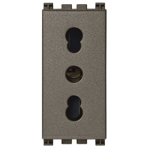 Steckdose 2P+E 16A P17/11 Metall VIMAR 19203.M