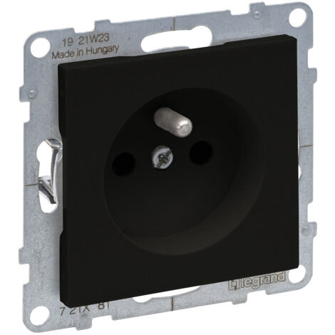 Steckdose 2P+Z - - 16 A - 250 V - automatische Klemmen, SCHWARZ SUNO
